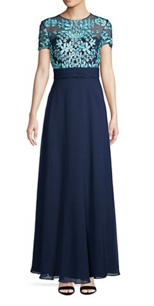 JS Collections Embroidered Illusions Bodice Gown - Picture 2 of 4
